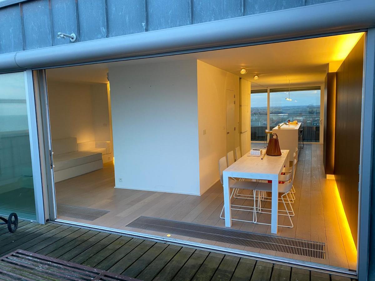 Penthouse Sea-Loft Blankenberge, Uniek Zeezicht, Luxeloft Met 40M2 Terras! Daire Dış mekan fotoğraf